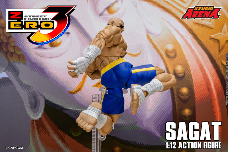 ストリートファイターZERO3 1/12スケール アクションフィギュア サガット 画像 14